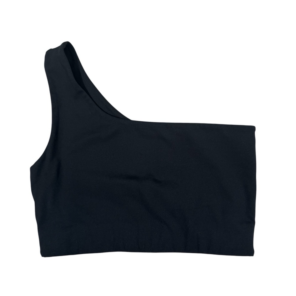 girlfriend collective One-Shoulder Black Sports Bra